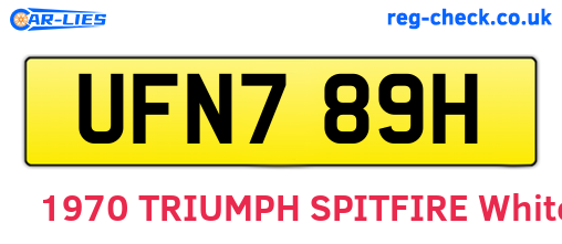 UFN789H are the vehicle registration plates.