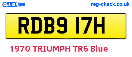RDB917H are the vehicle registration plates.