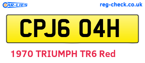 CPJ604H are the vehicle registration plates.