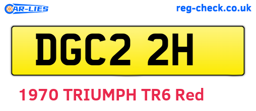 DGC22H are the vehicle registration plates.