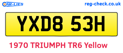 YXD853H are the vehicle registration plates.