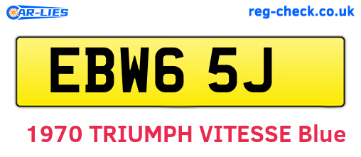 EBW65J are the vehicle registration plates.