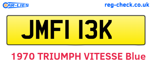 JMF113K are the vehicle registration plates.