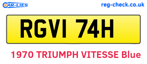 RGV174H are the vehicle registration plates.