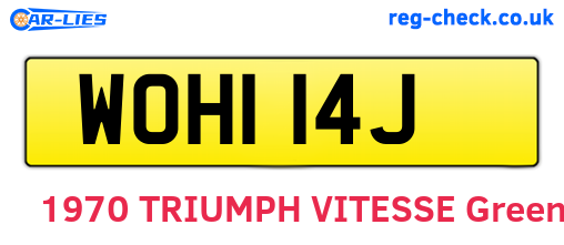 WOH114J are the vehicle registration plates.