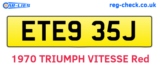 ETE935J are the vehicle registration plates.