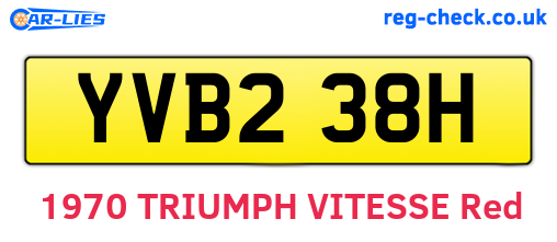 YVB238H are the vehicle registration plates.