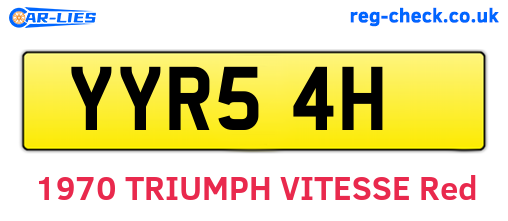 YYR54H are the vehicle registration plates.