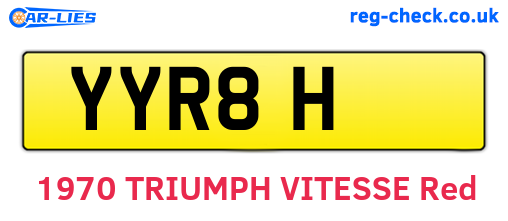 YYR8H are the vehicle registration plates.