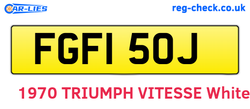 FGF150J are the vehicle registration plates.