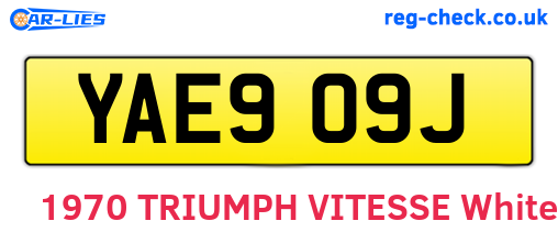 YAE909J are the vehicle registration plates.