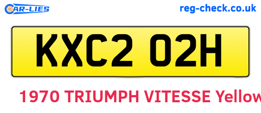 KXC202H are the vehicle registration plates.