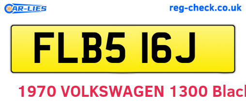 FLB516J are the vehicle registration plates.