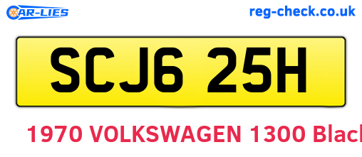 SCJ625H are the vehicle registration plates.