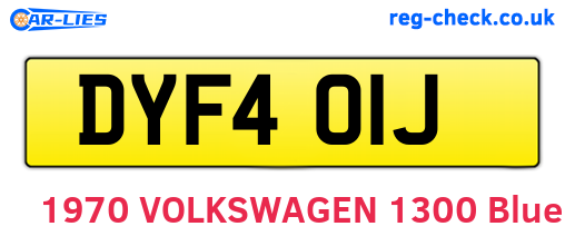 DYF401J are the vehicle registration plates.