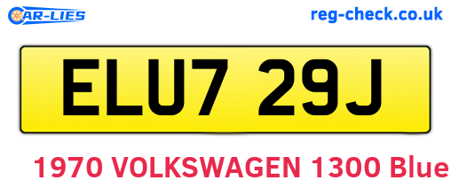 ELU729J are the vehicle registration plates.