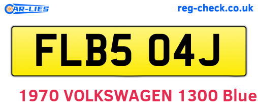 FLB504J are the vehicle registration plates.
