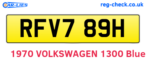 RFV789H are the vehicle registration plates.