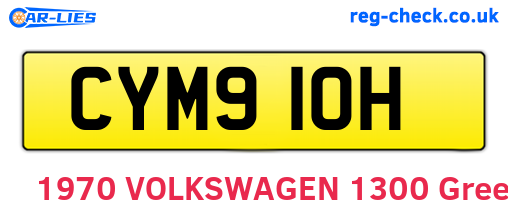 CYM910H are the vehicle registration plates.
