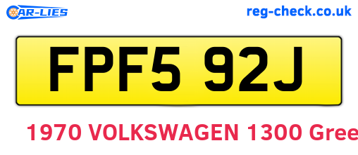 FPF592J are the vehicle registration plates.