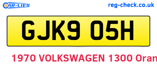 GJK905H are the vehicle registration plates.