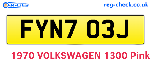 FYN703J are the vehicle registration plates.