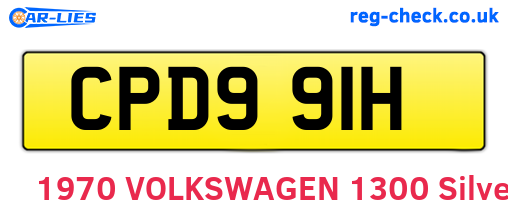 CPD991H are the vehicle registration plates.