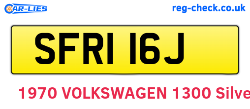 SFR116J are the vehicle registration plates.