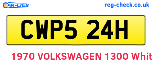CWP524H are the vehicle registration plates.