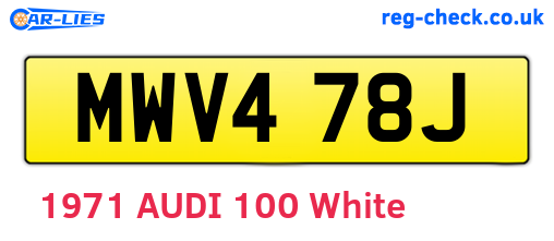 MWV478J are the vehicle registration plates.