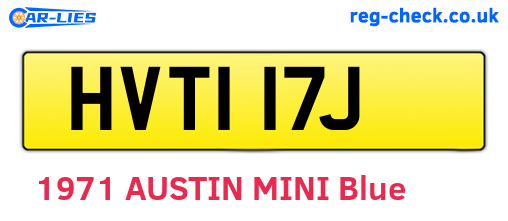 HVT117J are the vehicle registration plates.