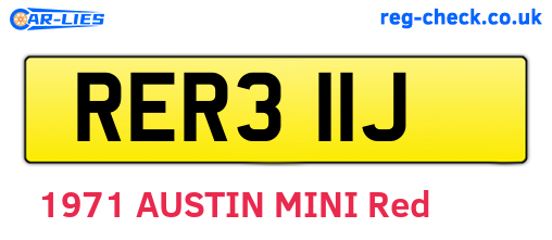RER311J are the vehicle registration plates.