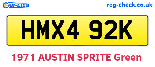 HMX492K are the vehicle registration plates.