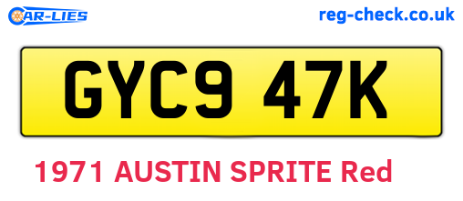 GYC947K are the vehicle registration plates.