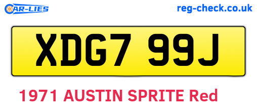 XDG799J are the vehicle registration plates.
