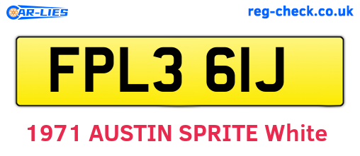 FPL361J are the vehicle registration plates.