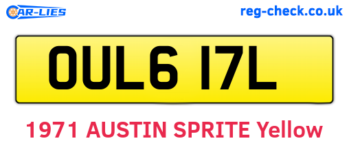 OUL617L are the vehicle registration plates.