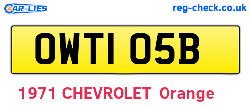 OWT105B are the vehicle registration plates.