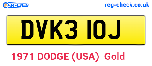 DVK310J are the vehicle registration plates.