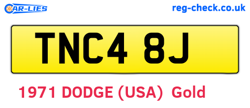 TNC48J are the vehicle registration plates.