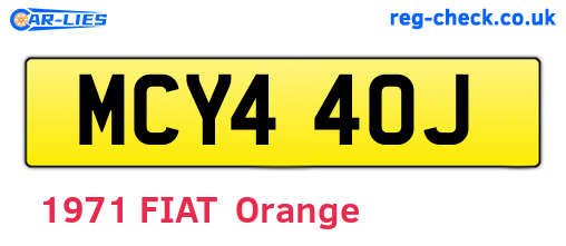 MCY440J are the vehicle registration plates.