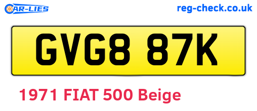 GVG887K are the vehicle registration plates.