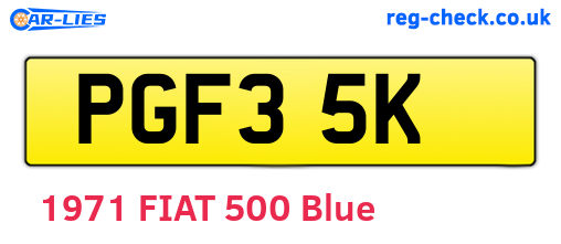 PGF35K are the vehicle registration plates.