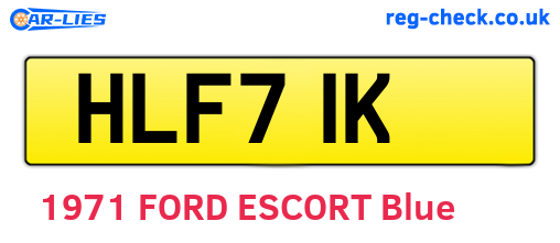 HLF71K are the vehicle registration plates.