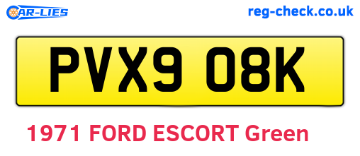 PVX908K are the vehicle registration plates.