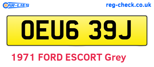 OEU639J are the vehicle registration plates.