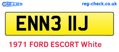 ENN311J are the vehicle registration plates.