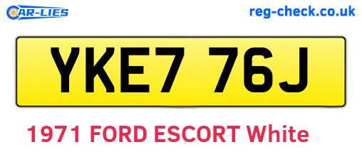 YKE776J are the vehicle registration plates.