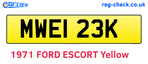 MWE123K are the vehicle registration plates.