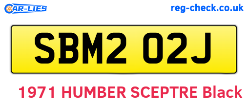 SBM202J are the vehicle registration plates.